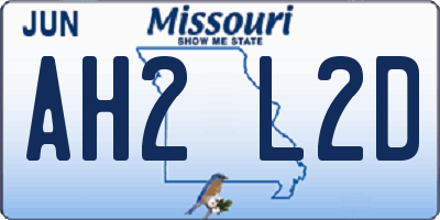 MO license plate AH2L2D