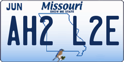 MO license plate AH2L2E