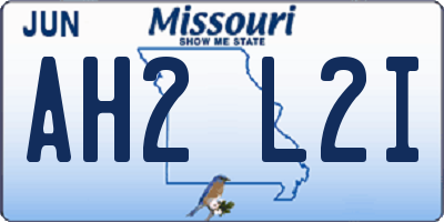 MO license plate AH2L2I