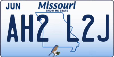 MO license plate AH2L2J