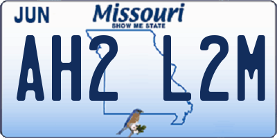 MO license plate AH2L2M