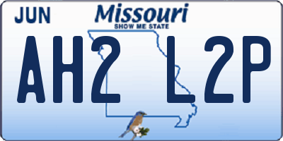 MO license plate AH2L2P