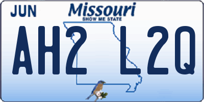 MO license plate AH2L2Q