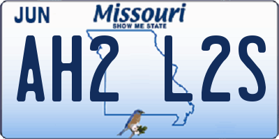 MO license plate AH2L2S