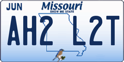 MO license plate AH2L2T