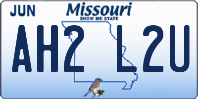 MO license plate AH2L2U