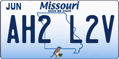 MO license plate AH2L2V