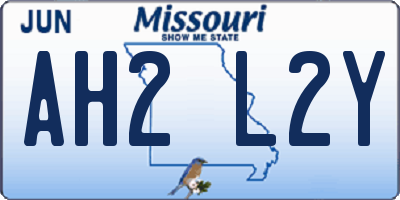 MO license plate AH2L2Y