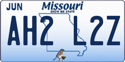 MO license plate AH2L2Z