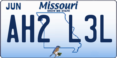 MO license plate AH2L3L