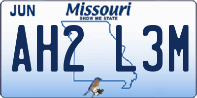 MO license plate AH2L3M