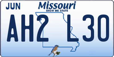 MO license plate AH2L3O