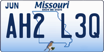 MO license plate AH2L3Q