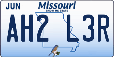 MO license plate AH2L3R