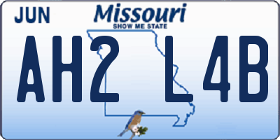 MO license plate AH2L4B