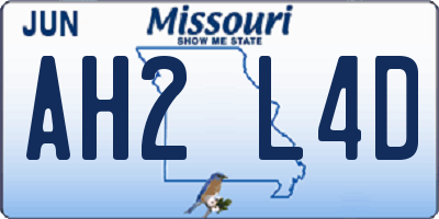 MO license plate AH2L4D