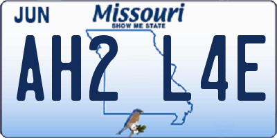 MO license plate AH2L4E