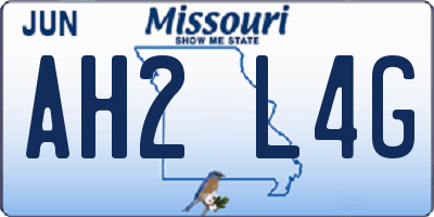 MO license plate AH2L4G