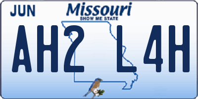 MO license plate AH2L4H