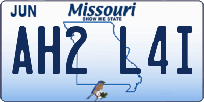 MO license plate AH2L4I