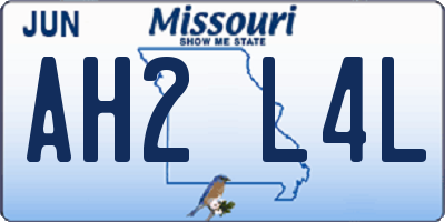 MO license plate AH2L4L