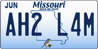 MO license plate AH2L4M