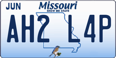 MO license plate AH2L4P