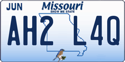 MO license plate AH2L4Q