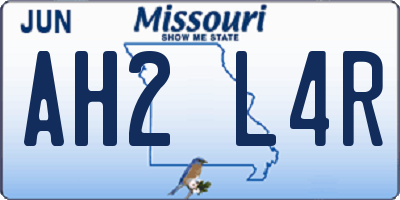 MO license plate AH2L4R
