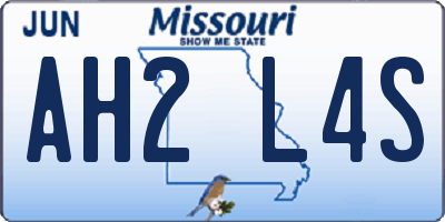 MO license plate AH2L4S