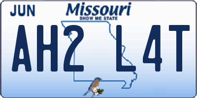 MO license plate AH2L4T