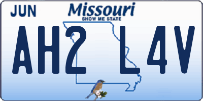 MO license plate AH2L4V