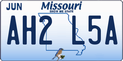 MO license plate AH2L5A