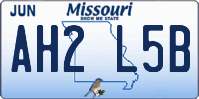 MO license plate AH2L5B