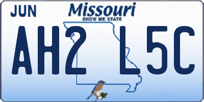 MO license plate AH2L5C