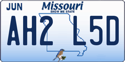 MO license plate AH2L5D