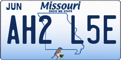 MO license plate AH2L5E