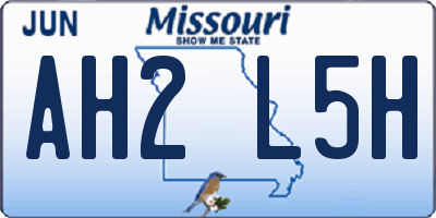 MO license plate AH2L5H