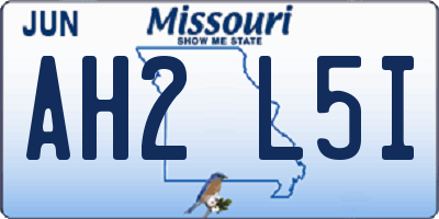 MO license plate AH2L5I