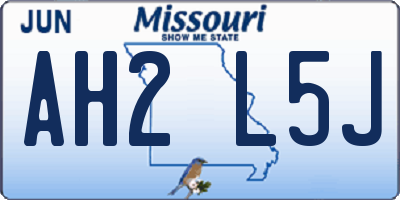 MO license plate AH2L5J