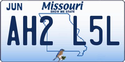 MO license plate AH2L5L