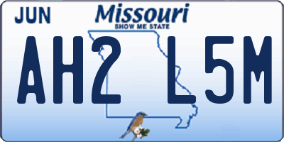 MO license plate AH2L5M
