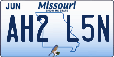 MO license plate AH2L5N