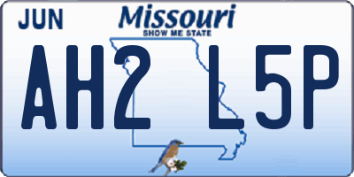 MO license plate AH2L5P