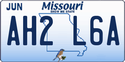 MO license plate AH2L6A