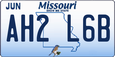 MO license plate AH2L6B