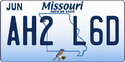 MO license plate AH2L6D