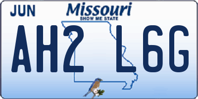 MO license plate AH2L6G