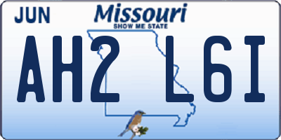 MO license plate AH2L6I