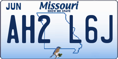 MO license plate AH2L6J